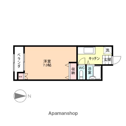 ハイムササキ(1K/3階)の間取り写真