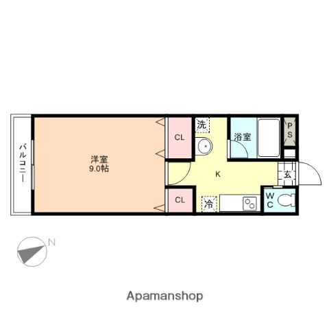 秀和ハイム(1K/1階)の間取り写真