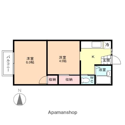 レピュート金山新(2K/2階)の間取り写真