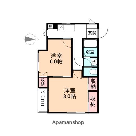 コンチネンタル清水(2K/3階)の間取り写真