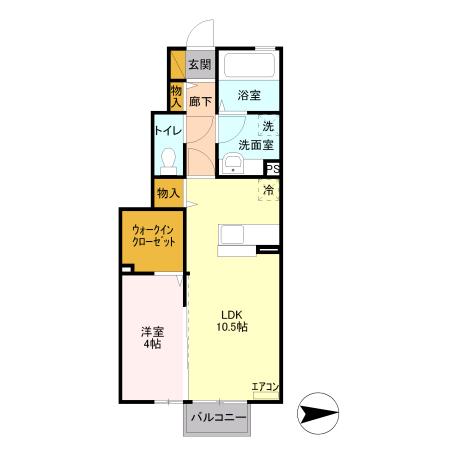 クローバー(1LDK/1階)の間取り写真