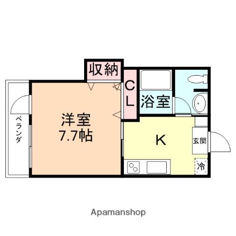 コテージのと(1K/2階)の間取り写真