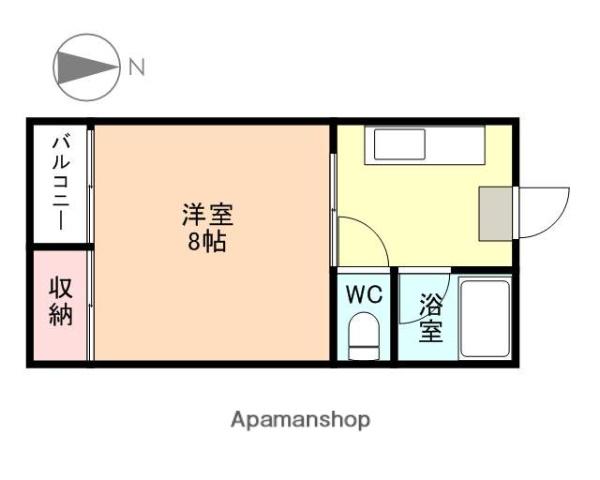 ベル有沢(1DK/2階)の間取り写真