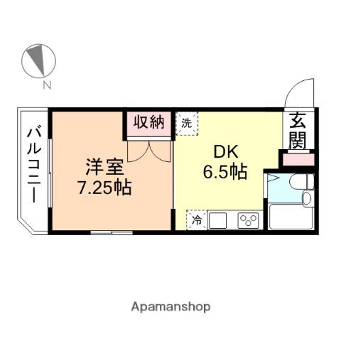 コーポ神通(1DK/2階)の間取り写真