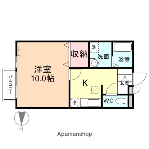 エスペランサ婦中(1K/2階)の間取り写真