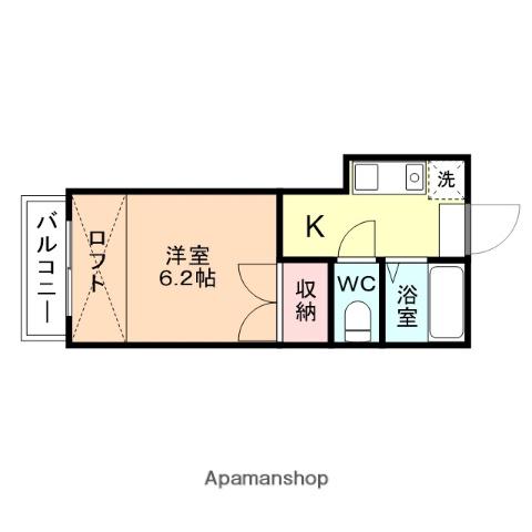 ロイヤルハイツ五福(1K/2階)の間取り写真