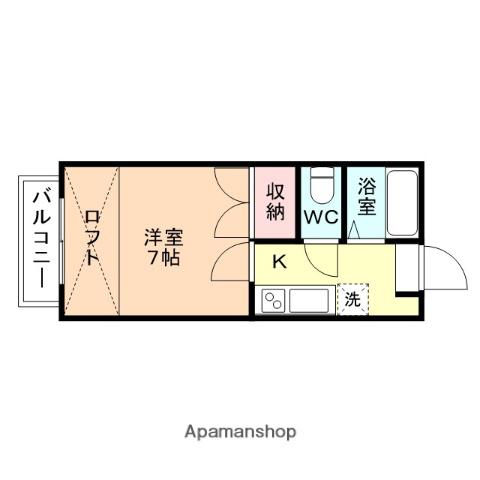 ロイヤルハイツ五福(1K/1階)の間取り写真