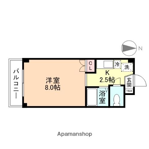 メディーナ杉谷21(1K/2階)の間取り写真