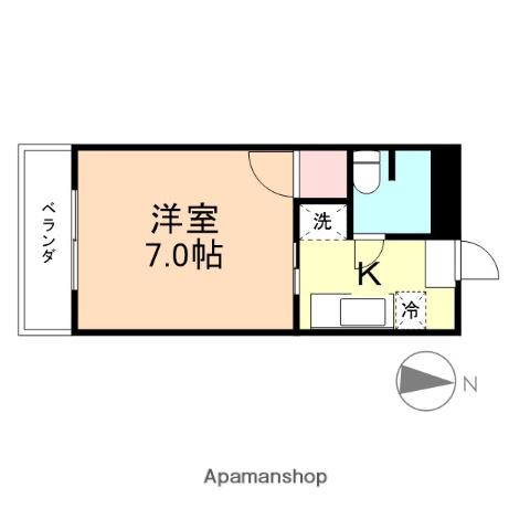 クリーンハイツBE-ゼロ(1K/2階)の間取り写真