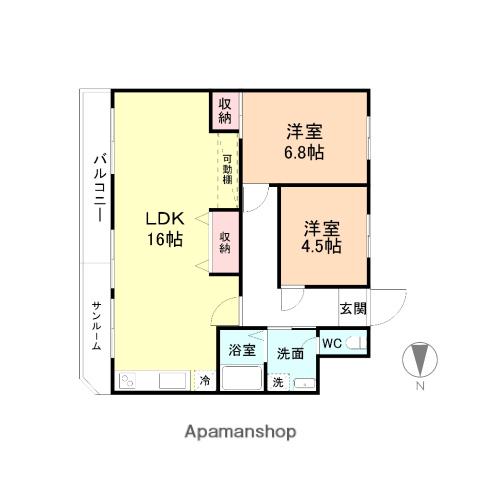 ライトクローバー(2LDK/1階)の間取り写真