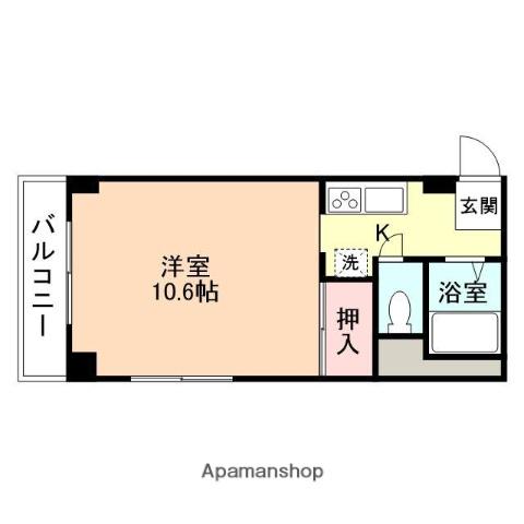 サークルパレス布瀬(1K/2階)の間取り写真