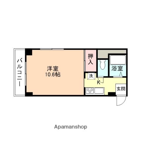 サークルパレス布瀬(1K/3階)の間取り写真