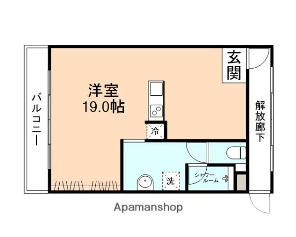 アートヒルズ呉羽(ワンルーム/2階)の間取り写真