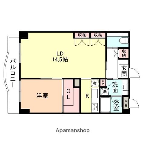 ANPROX(1LDK/4階)の間取り写真
