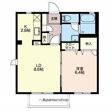ローズ・ド・ロジーヌ(1LDK/2階)の間取り写真