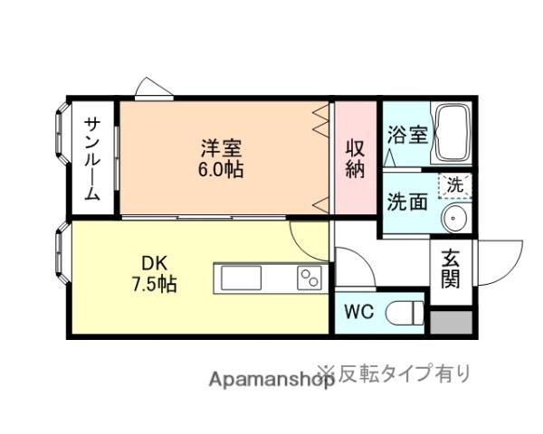 アークビレッジSANGA(1DK/2階)の間取り写真
