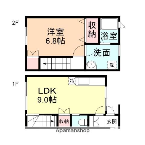 ガーデンヒル上冨居Ⅱ(1LDK/1階)の間取り写真