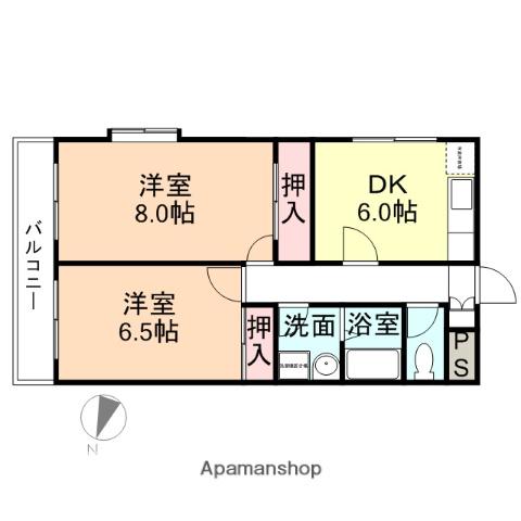 コーポクラリネット(2DK/1階)の間取り写真