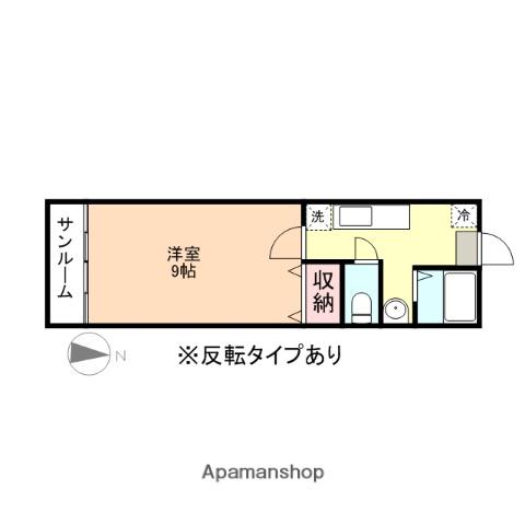 グランコート富山(1DK/2階)の間取り写真
