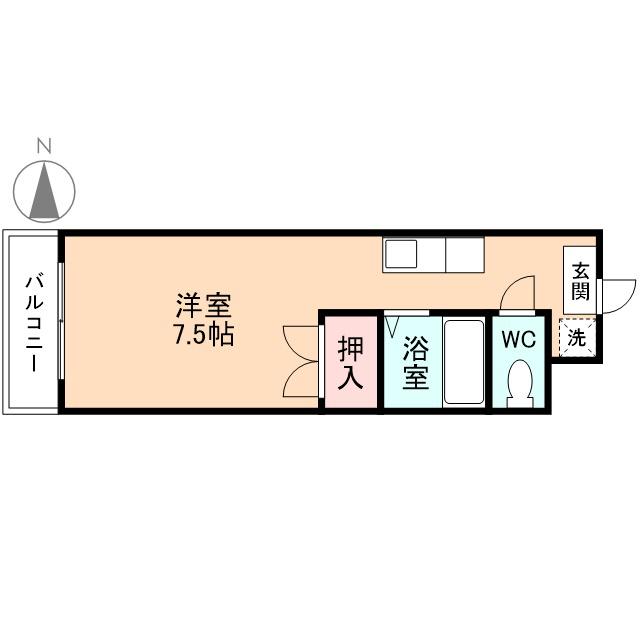 サンビレッジ(1K/2階)の間取り写真