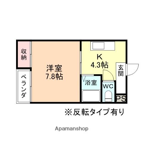 アコードⅡ(1DK/1階)の間取り写真