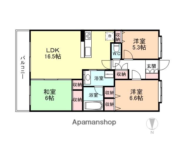 ポレスター掛尾(3LDK/6階)の間取り写真
