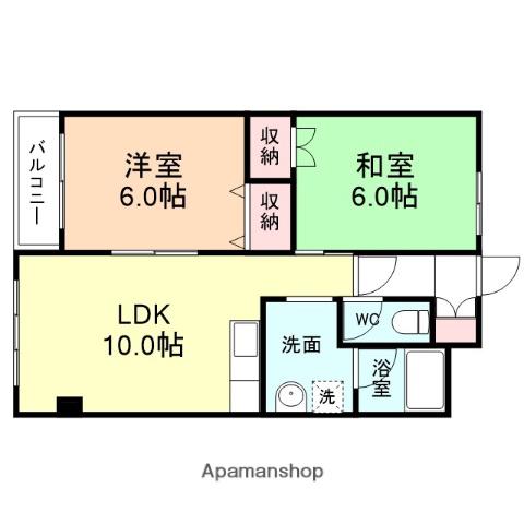 パナメゾンⅠ(2LDK/3階)の間取り写真