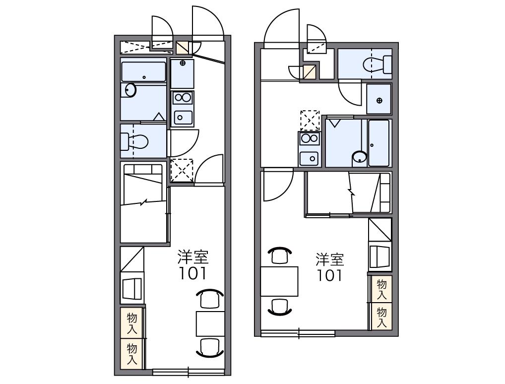 レオパレスセピアコート(1K/1階)の間取り写真