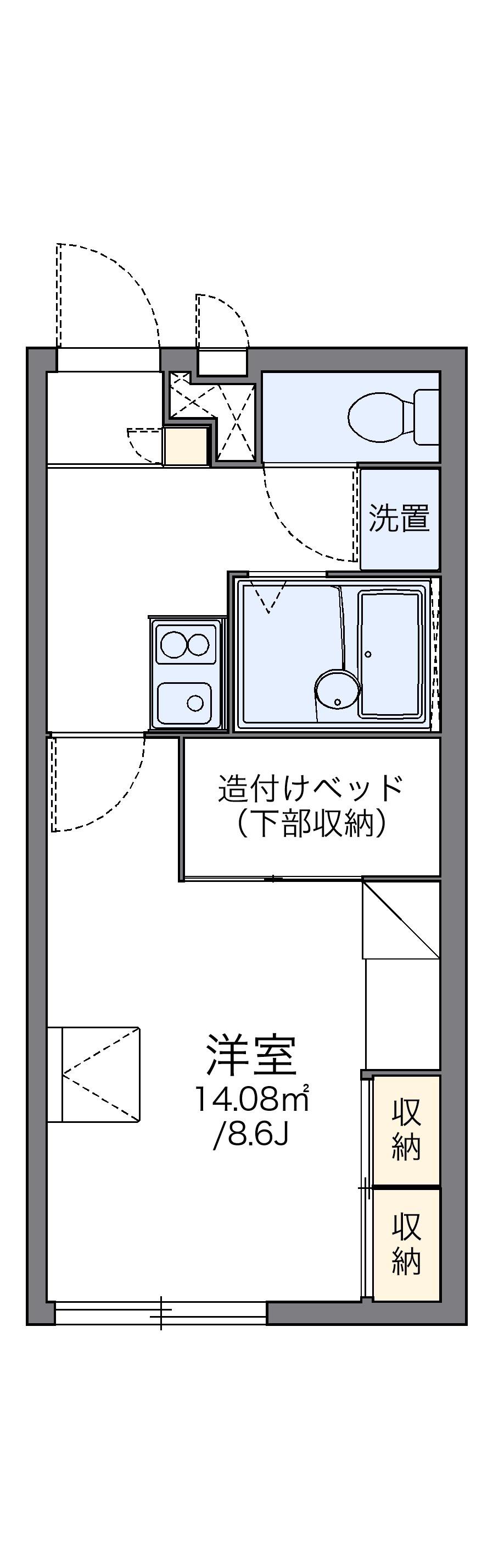 レオパレスコーディアル(1K/2階)の間取り写真