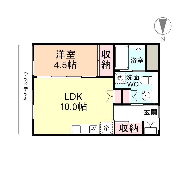 プラチナコートけやき(1LDK/5階)の間取り写真