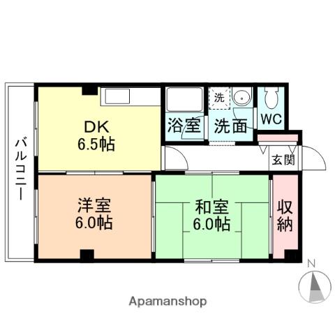 PIER旅籠(2DK/6階)の間取り写真