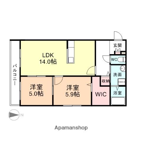 クリアハート(2LDK/3階)の間取り写真