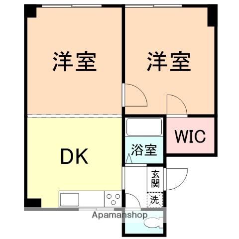 高原コーポ(2DK/3階)の間取り写真