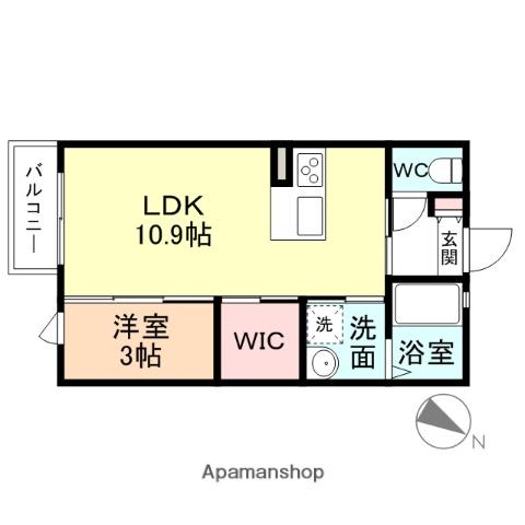 ETERNAL CITY(1LDK/1階)の間取り写真