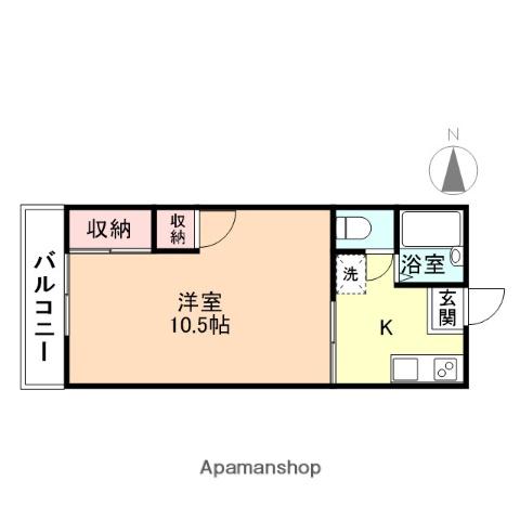 ジョイハウス A-1(1K/2階)の間取り写真