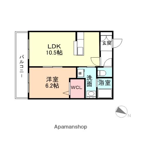 SIRIUS(1LDK/3階)の間取り写真