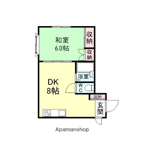 セントポーリアみのべ(1DK/1階)の間取り写真