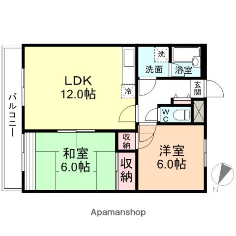 イストワール(2LDK/2階)の間取り写真