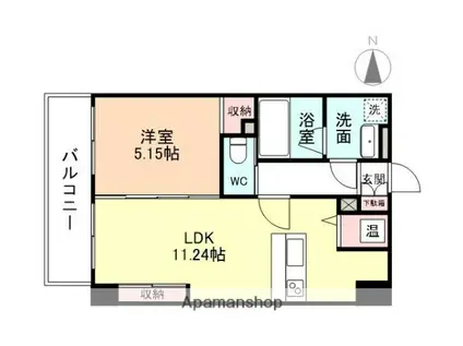 ファースト・レーベン大手町ANNEX(1LDK/7階)の間取り写真