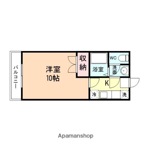 ラピスラズリⅤ(1K/1階)の間取り写真