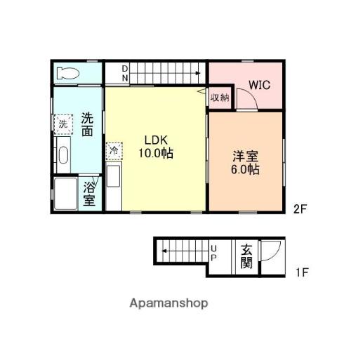 カナルパークサイドHIRO(1LDK/2階)の間取り写真