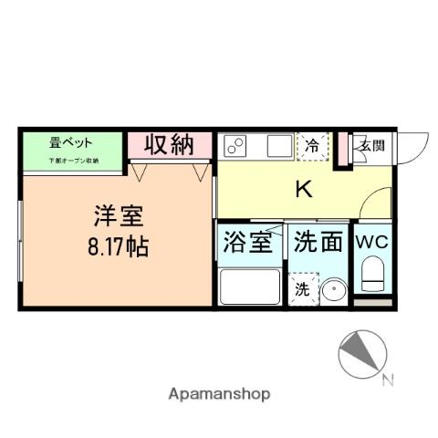 ソシアメゾンドⅢ(1K/1階)の間取り写真