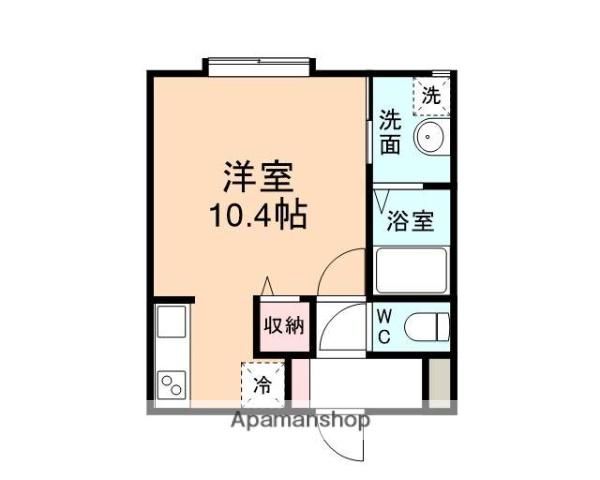 CLOVER GOFUKU(ワンルーム/2階)の間取り写真