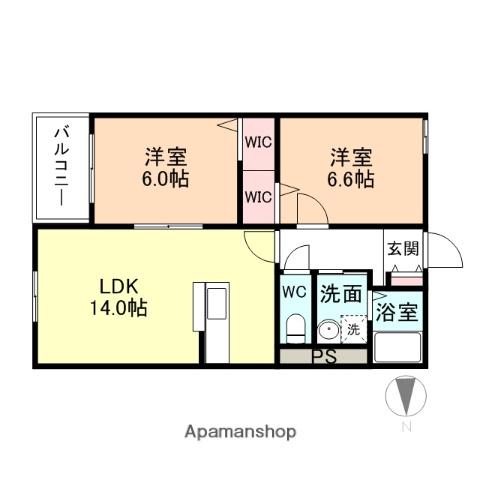 メルヴェール(2LDK/3階)の間取り写真