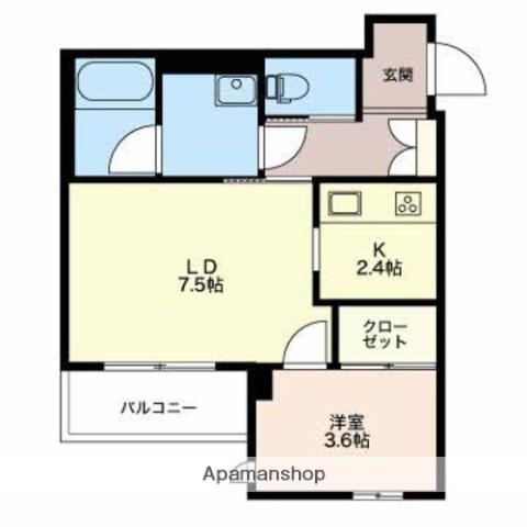 CHARDON(1LDK/1階)の間取り写真