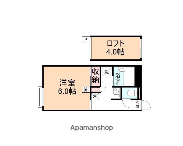 アスリート(1K/2階)の間取り写真