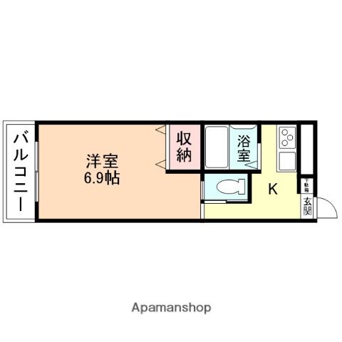 ハイツ栄里(1K/2階)の間取り写真