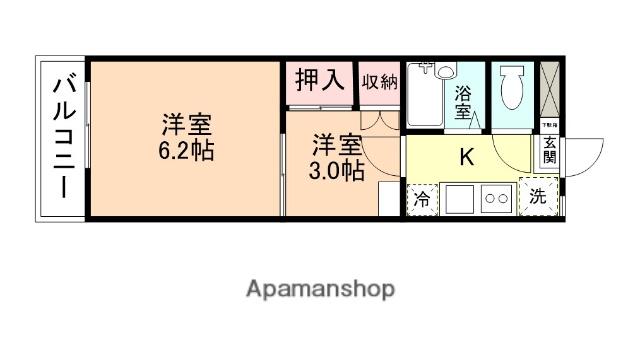 メゾン八尾(2K/3階)の間取り写真