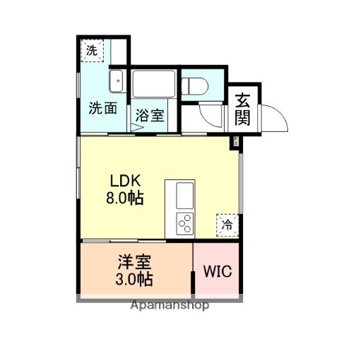 SYLPHY中島A棟(1LDK/1階)の間取り写真