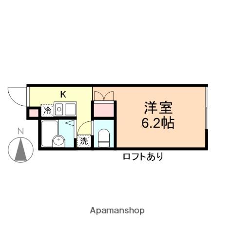 ピルエット(ワンルーム/1階)の間取り写真